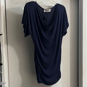 Women's Navy Drape Top